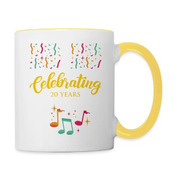 Anniversary 20 years - Contrasting Mug - white/yellow - Right