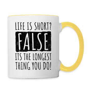 Inspiration Motivation Vie positive Vie - Mug contrasté - blanc/jaune - Droite