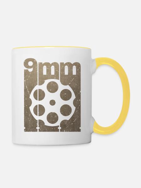 Revolver Trommel - Tasse zweifarbig - Weiß/Gelb