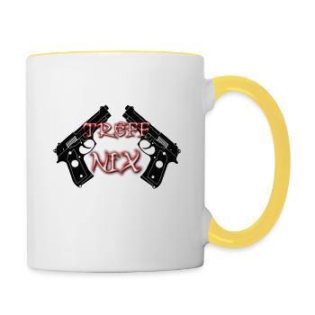 Treff nix - Tasse zweifarbig - Weiß/Gelb - Rechts