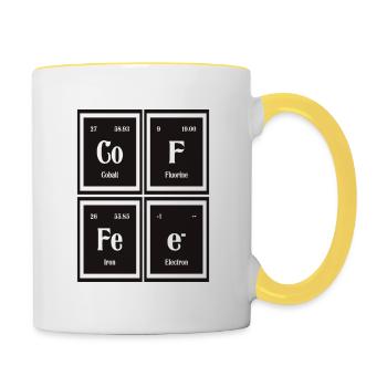 Coffee | Periodic Table of Elements - Contrasting Mug - white/yellow - Right