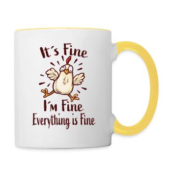 It´s Fine I´m Fine Everything Is Fine - Tasse zweifarbig - Weiß/Gelb - Rechts
