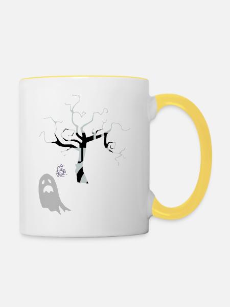 Halloween 2 - Tasse zweifarbig - Weiß/Gelb