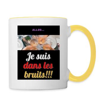 Be Always proud : Je suis dans les bruits - Mug contrasté - blanc/jaune - Droite