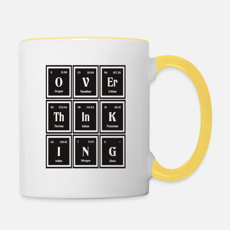 Overthinking | Periodic Table of Elements - Contrasting Mug - white/yellow