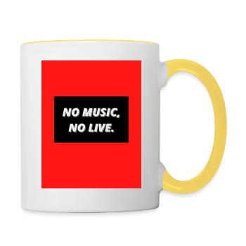 NO MUSIC NO LIVE - Tasse zweifarbig - Weiß/Gelb - Rechts