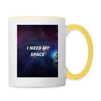 I NEED MY SPACE - Tasse zweifarbig - Weiß/Gelb - Rechts