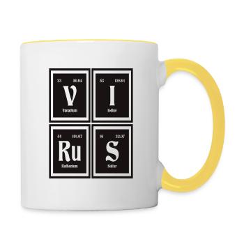Virus - Tableau périodique des éléments - Mug contrasté - blanc/jaune - Droite