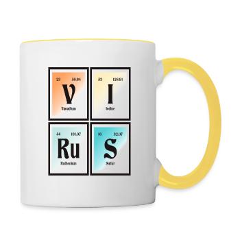 Virus - Tableau périodique des éléments - Mug contrasté - blanc/jaune - Droite