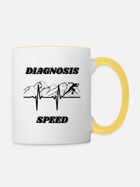 Diagnose Geschwindigkeit - Tasse zweifarbig - Weiß/Gelb