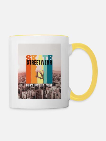 Streetwear - Tasse zweifarbig - Weiß/Gelb