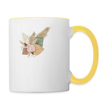 Buchstabe S blumig - Tasse zweifarbig - Weiß/Gelb - Rechts