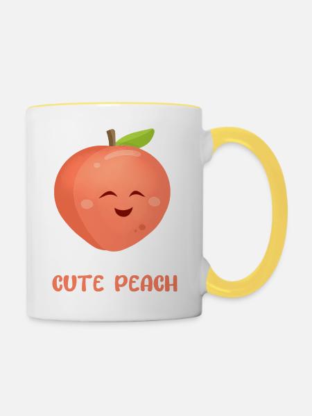 Süßer Pfirsich - Tasse zweifarbig - Weiß/Gelb