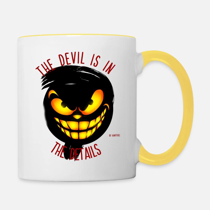 The devil is in the details - Tasse zweifarbig - Weiß/Gelb