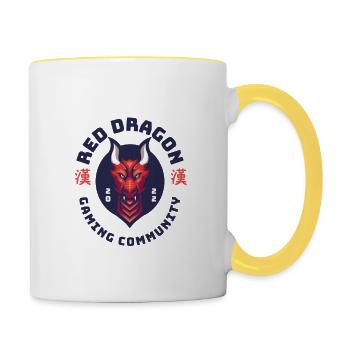 Communauté Red Dragon_Gaming - Mug contrasté - blanc/jaune - Droite