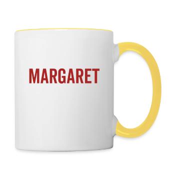 No Margaret No Life - Contrasting Mug - white/yellow - Right