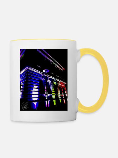 Rainbow-avenue - Tasse zweifarbig - Weiß/Gelb