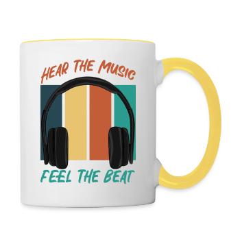 Hören Sie die Musik - Tasse zweifarbig - Weiß/Gelb - Rechts