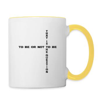 to be or not to be - to be or not to be 2 - Contrasting Mug - white/yellow - Right