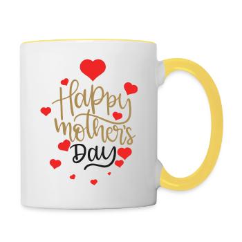 happy moleres day - Mug contrasté - blanc/jaune - Droite