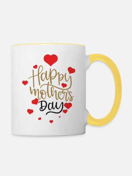 happy moleres day - Mug contrasté - blanc/jaune