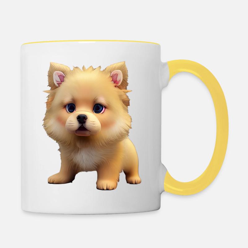 Chien Eurasier - Eurasier - Mug contrasté - blanc/jaune