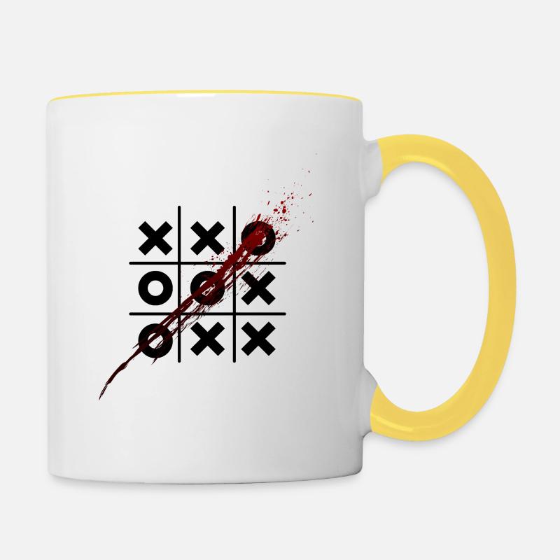 Tic Tac Toe - Mug contrasté - blanc/jaune