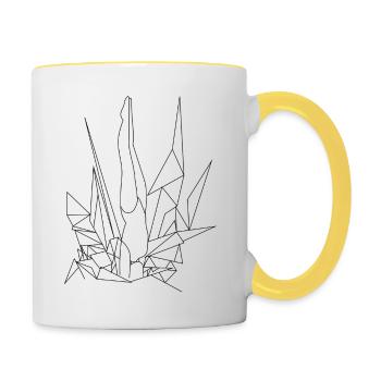 Synchro loves Barrakuda - Tasse zweifarbig - Weiß/Gelb - Rechts