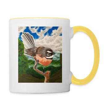 Vogel N.F. - Tasse zweifarbig - Weiß/Gelb - Rechts