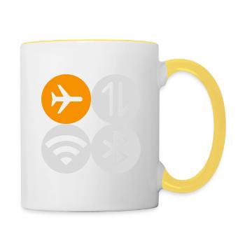 Quick Menu Flug Modus - Tasse zweifarbig - Weiß/Gelb - Rechts
