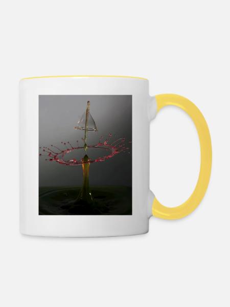 Water drop - Tasse zweifarbig - Weiß/Gelb