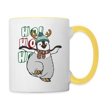 Christmas Penguin - Contrasting Mug - white/yellow - Right