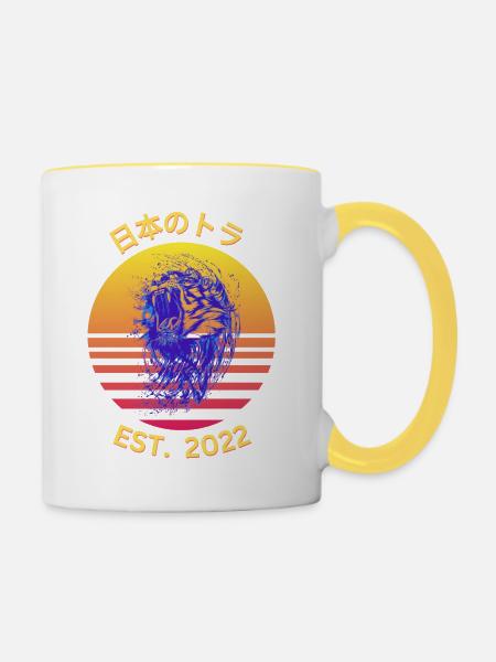 芸者 2022 1 - Tasse zweifarbig - Weiß/Gelb