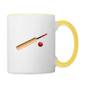 L’éducation est importante, mais le cricket est plus important - Mug contrasté - blanc/jaune - Droite