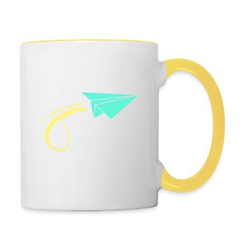 Fly Away - Tasse zweifarbig - Weiß/Gelb - Rechts