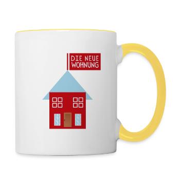 Die Neue Wohnung - Tasse zweifarbig - Weiß/Gelb - Rechts