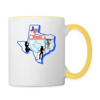 Texas, USA. - Tasse zweifarbig - Weiß/Gelb - Rechts