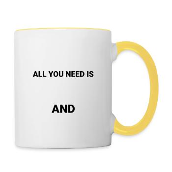 Hund Chien - Mug contrasté - blanc/jaune - Droite