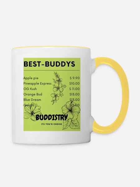 YOUR BUDDYS MENU - Tasse zweifarbig - Weiß/Gelb