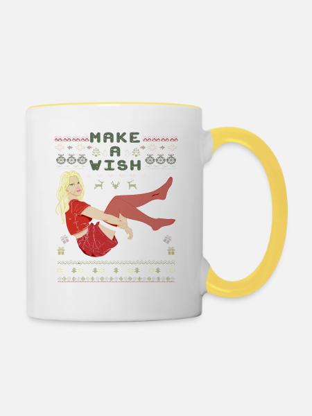 Wünsch dir was - Tasse zweifarbig - Weiß/Gelb