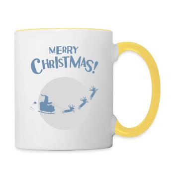 T-shirt de Noël pour de belles fêtes en famille. - Mug contrasté - blanc/jaune - Droite