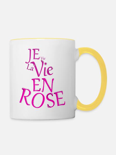 lavieenrose - Tasse zweifarbig - Weiß/Gelb