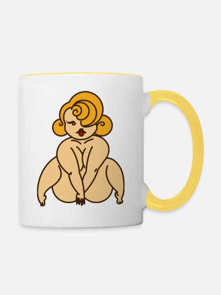 amazing curvy - Tasse zweifarbig - Weiß/Gelb