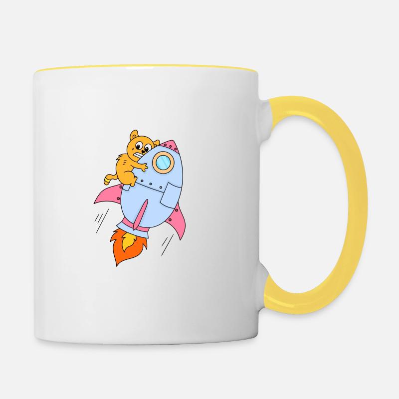 Hold on i see a Cat - Contrasting Mug - white/yellow