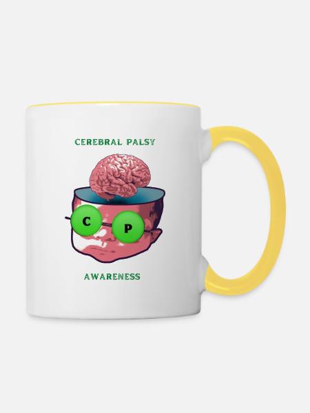 Zerebralparese Bewusstsein - Tasse zweifarbig - Weiß/Gelb