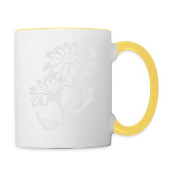 Marguerites simples - Mug contrasté - blanc/jaune - Droite