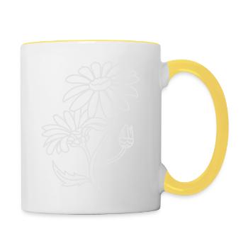 Marguerites simples - Mug contrasté - blanc/jaune - Droite