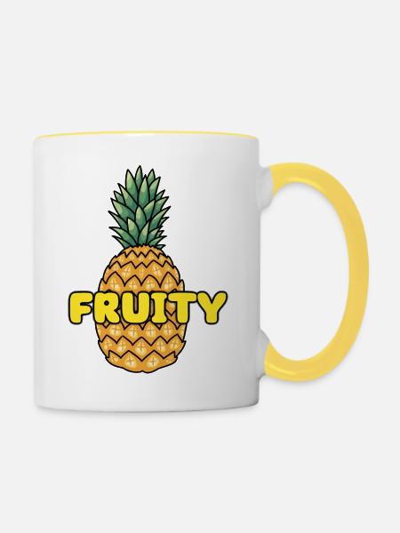 FRUITY ANANAS - Tasse zweifarbig - Weiß/Gelb