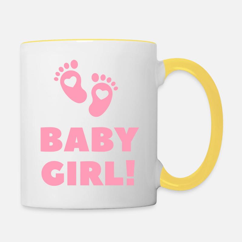 Mädchen - Tasse zweifarbig - Weiß/Gelb
