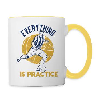 Tout est pratique Retro Cool Football Designs - Mug contrasté - blanc/jaune - Droite